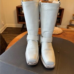Frye Women's White Harness Boots 12G